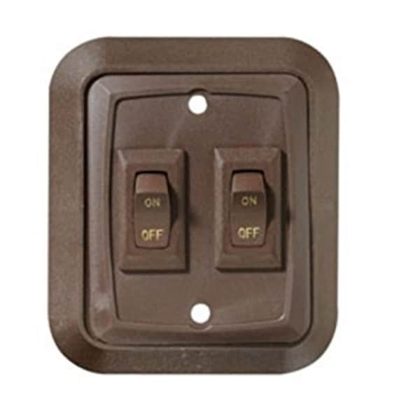 Overtime S655 3.5 x 3 in. Double Wall Plate Switch - Brown OV653245 - main